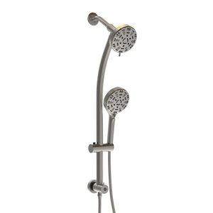 Multi Function Dual Shower Head System With 4.7" Rain Showerhead, 8 Function Hand Shower, Adjustable Slide Bar