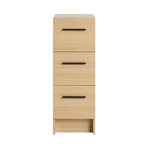 Slim Freestanding Bathroom Storage Cabinet, 3 Drawers - Light Oak
