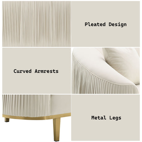Martina - Loveseat With 2 Pillows - Ivory