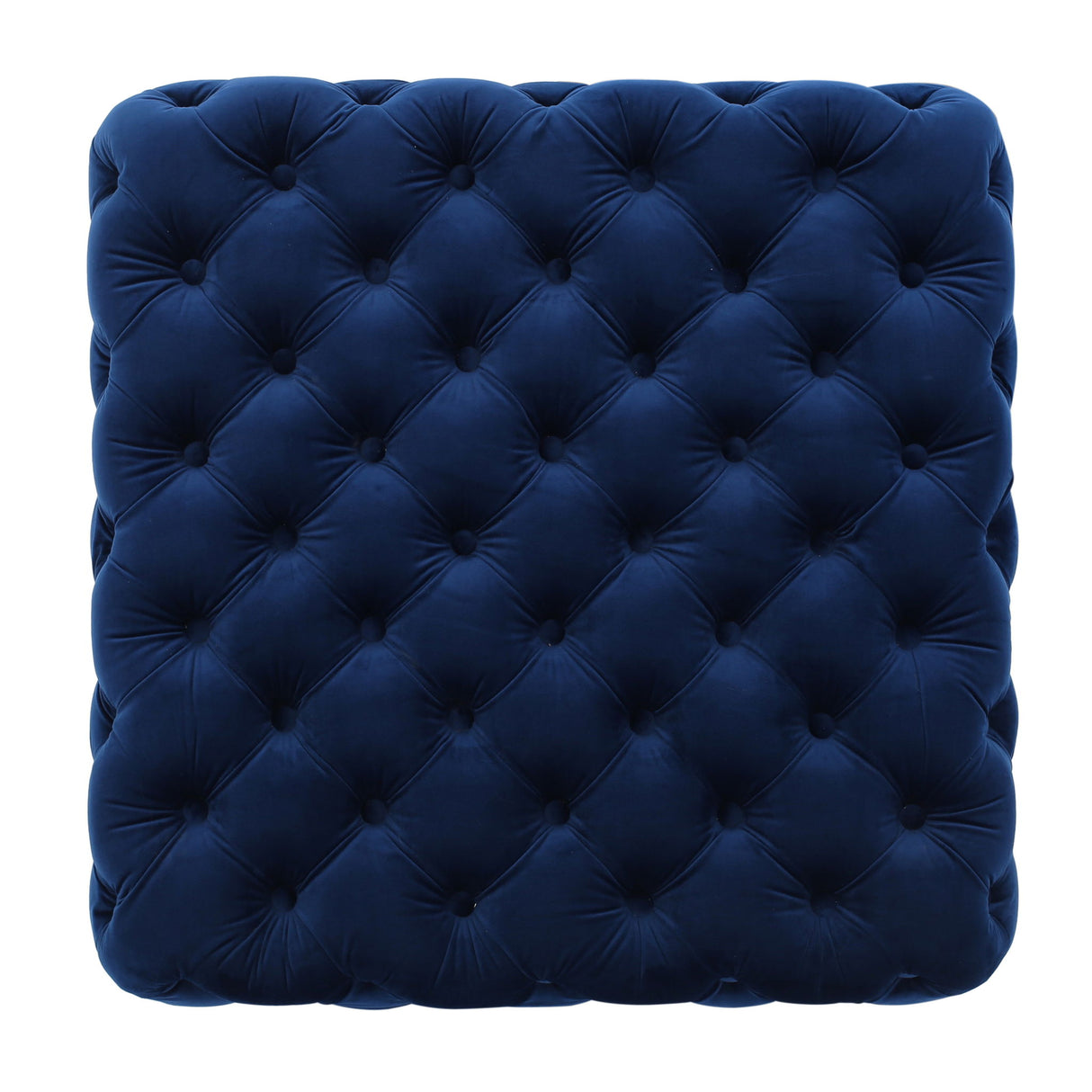 Modern Glam Ottoman With Upholstery And Button Tufted Design