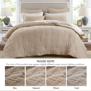 3-Piece Full/Queen Cotton Embroidered Quilt Set