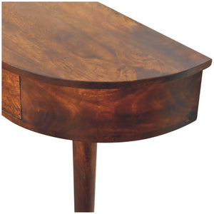 Solid Wood Backless Mounted Console, 1-Drawer, Chestnut