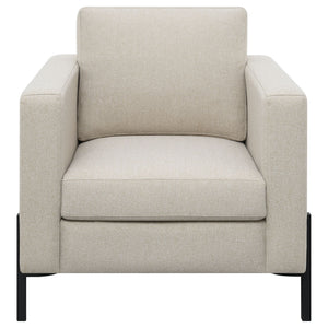 Schwan - Upholstered Track Arm Accent Chair - Oatmeal