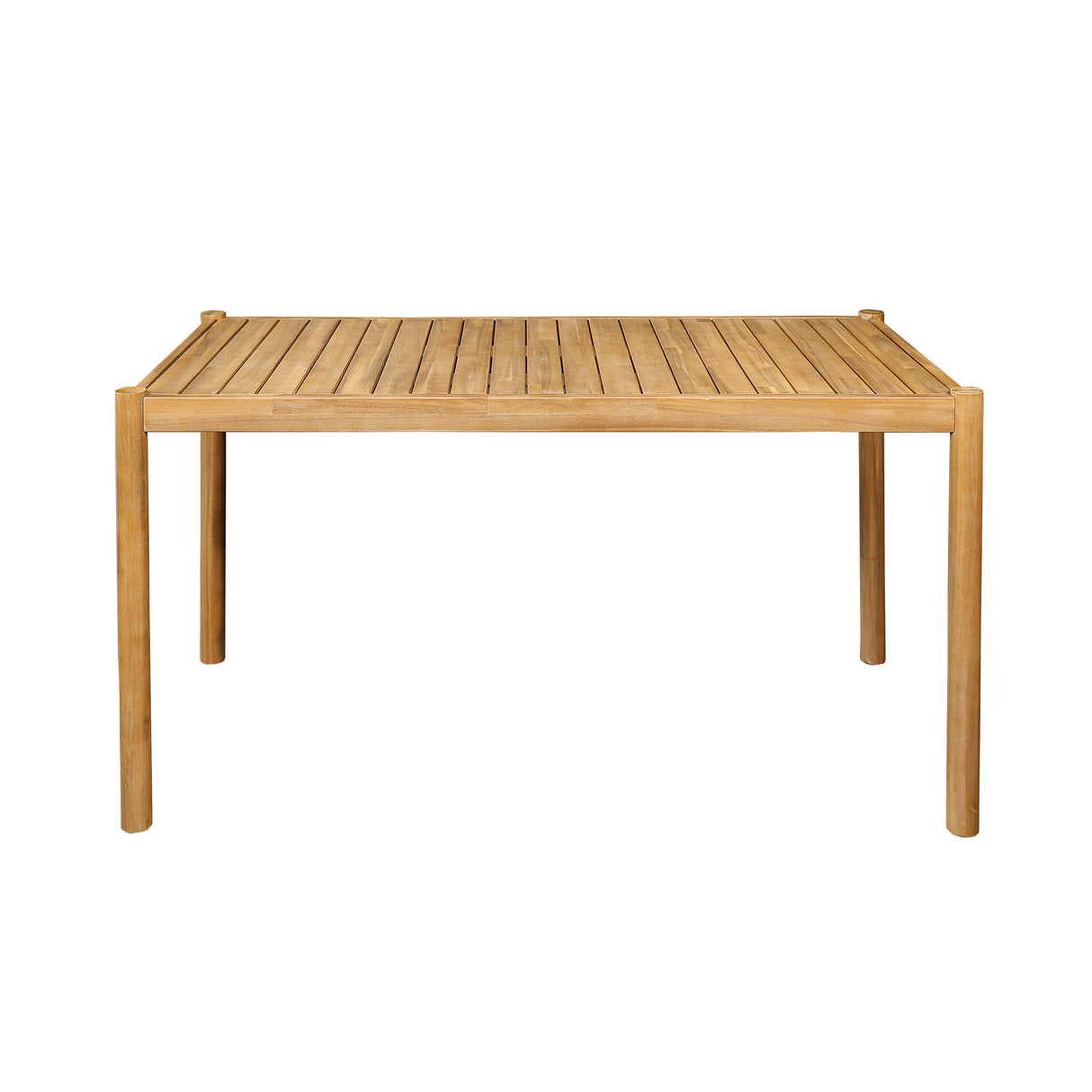 5-Piece Outdoor Acacia Wood Dining Set, 54.75" Teak Rectangular Table & 4 Dark Grey Chairs