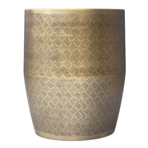 Johnsen - Cross Hatch Pattern Accent Table - Antique Gold