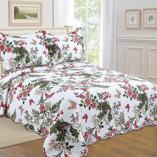 3-Piece Cotton Blend Reversible Quilt Set