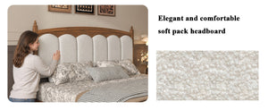 King Size Platform Bed Frame with Upholstered Headboard