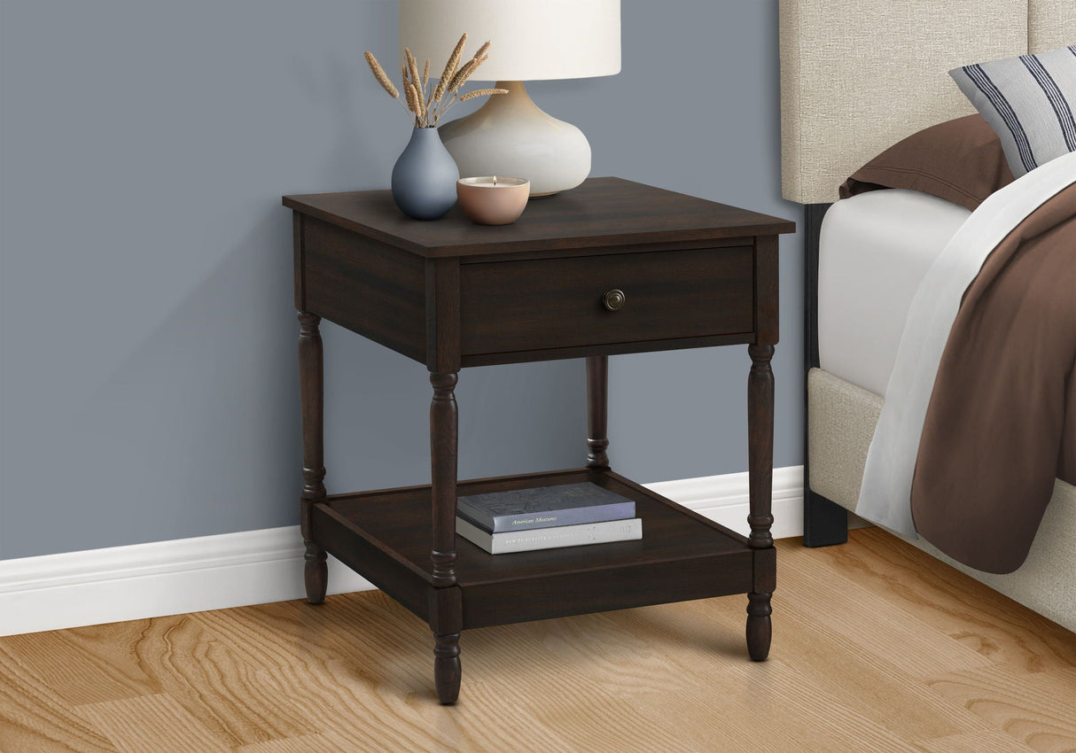Accent - Table, 2 Tier, Square, Traditional - Walnut - Best Buy Furniture