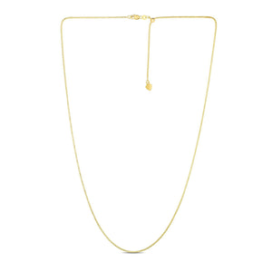 14k Yellow Gold Adjustable Popcorn Chain 1.3mm