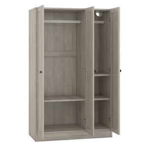 3 Door Shutter Wardrobe With Shelves