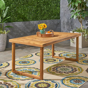 Outdoor Acacia Wood Dining Table, Sandblast Finish - Best Buy Furniture