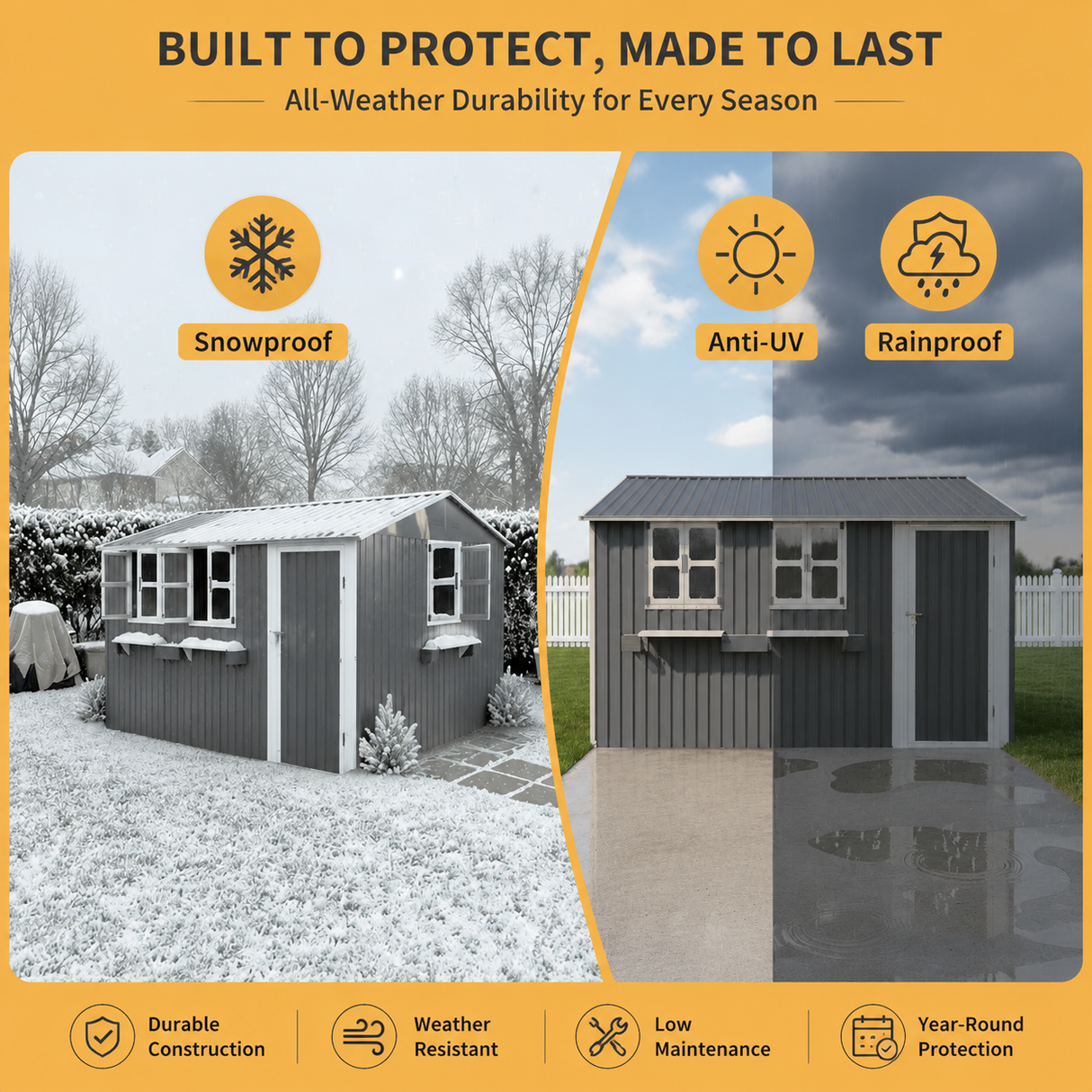 12x10 FT Outdoor Metal Storage Shed