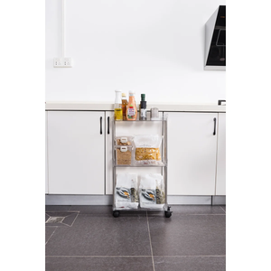 Chrome Clear Acrylic 3 Tier Cart