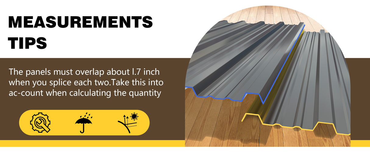 15 Pcs Heavy Duty Waterproof Metal Roofing Panels