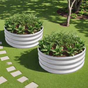 2PCS Tall Round Metal Raised Garden Beds