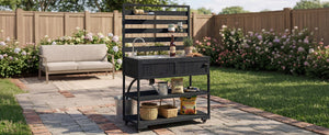 TOPMAX 41.7'' Large Patio Rolling Kitchen Island with Sink