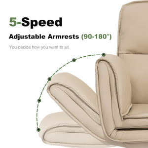 Criss Cross Swivel Desk Chair With Adjustable Armrests & Wheels For Home Office