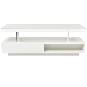 LED Coffee Table With 2 Drawers And Display Shelves