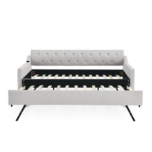 Size Upholstered Daybed With Trundle And USB Charging Armrest
