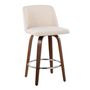Mid-Century Modern Fixed-Height Counter Stool