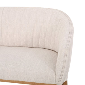 Mid Century Modern Loveseat With Channel Stitched Backrest