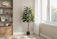 52" Tall, Artificial Plant, Rubber Tree, Indoor, Faux, Fake, Floor, Greenery, Potted, Real Touch, Decorative - Green / Black - Best Buy Furniture