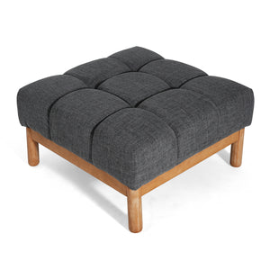 Modern Upholstered Deep Biscuit-style Tufted Ottoman