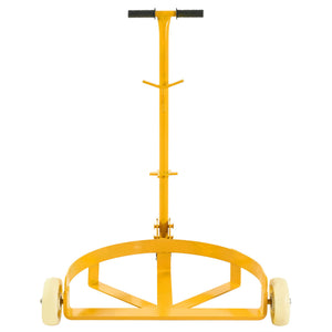 Steel Drum Dolly 55 Gallon Capacity Oil Barrel Mover With Wheels Low Profile Caddy - Yellow