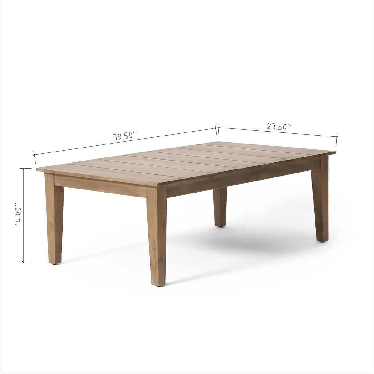 Outdoor Coffee Table With Slat Panel Top - Light Brown - Best Buy Furniture