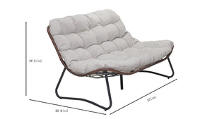 Patio Loveseat Sofa with Luxury Thick Cushion