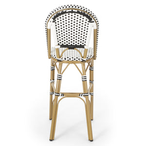 29.5" Outdoor PE Rattan French Barstool