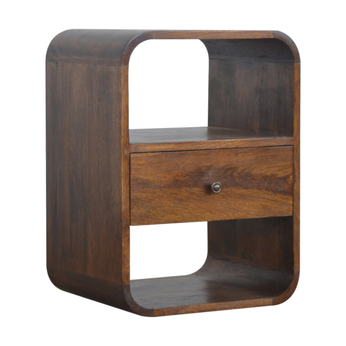 Solid Wood Chestnut Curved Edge Nightstand