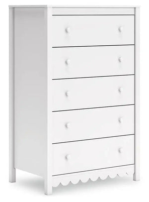 Hallityn - Five Drawer Chest - White - Best Buy Furniture