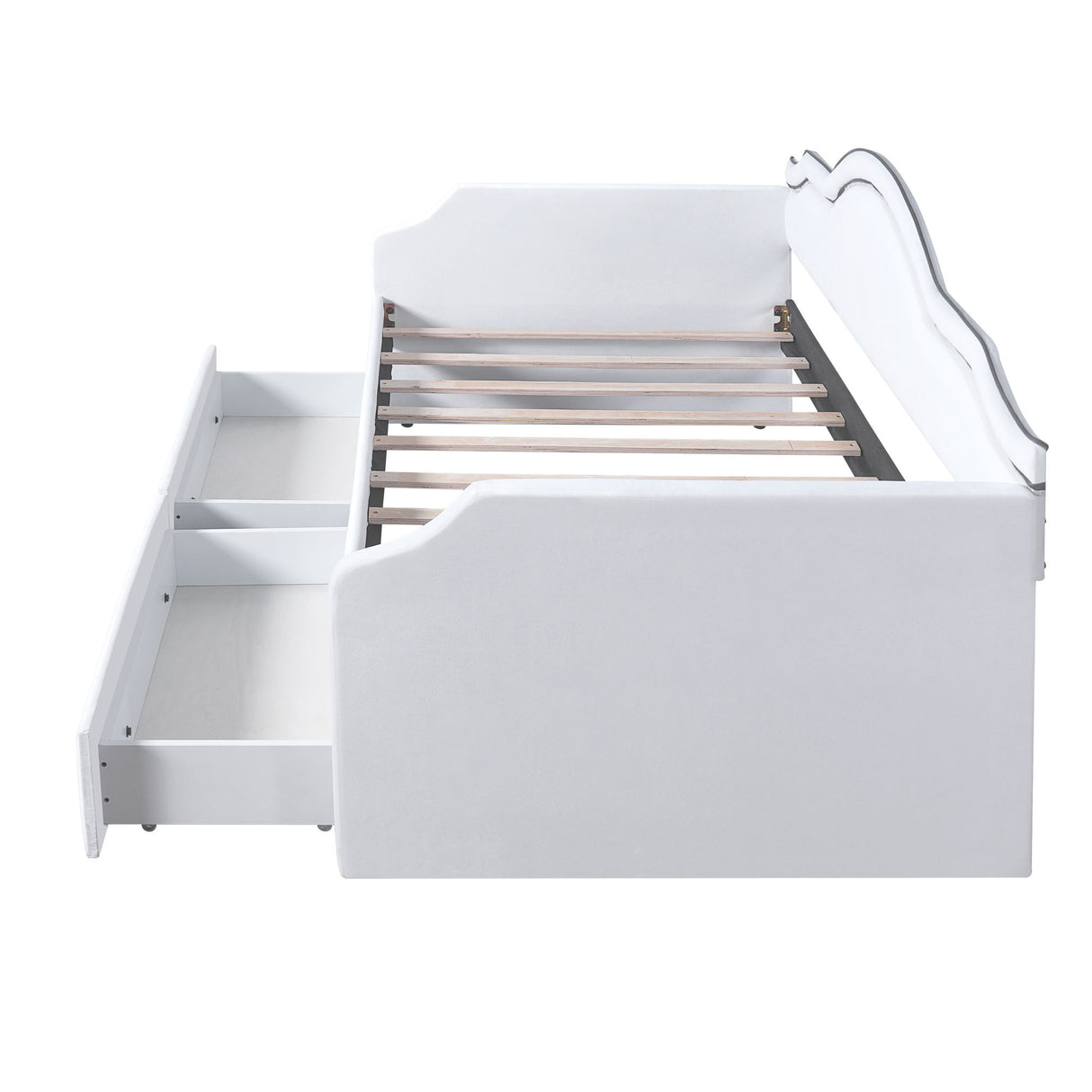 Upholstered Daybed With LED Lights And 2 Drawersme