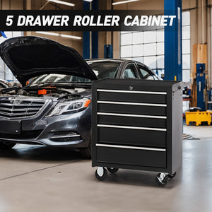 5-Drawer Rolling Tool Chest w/Lock & Key