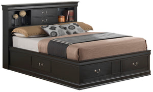 Traditional Style Bookcase Storage Bed