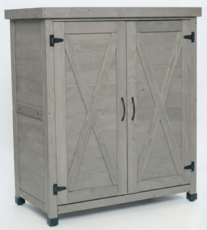 Potting Bench with Storage Cabinet and Metal Table Top