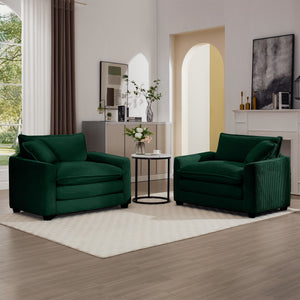 Modern Classic Fabric Single Chair Deep Seat Sofa With Pillow