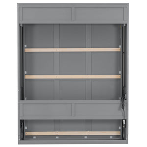 Murphy Bed With Desk, LED Lights & USB Charging Station