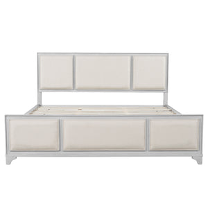 King Size Bed Frame with Upholstered Headboard