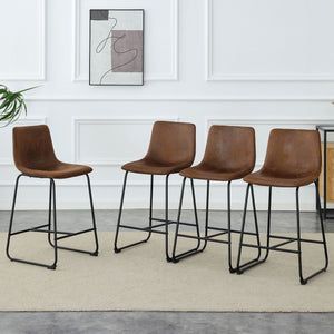 Retro Bar Chairs, Comfortable Stools (Set of 2)
