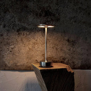 Modern Brass Cone LED Rechargeable Table Lamp Cordless USB-C