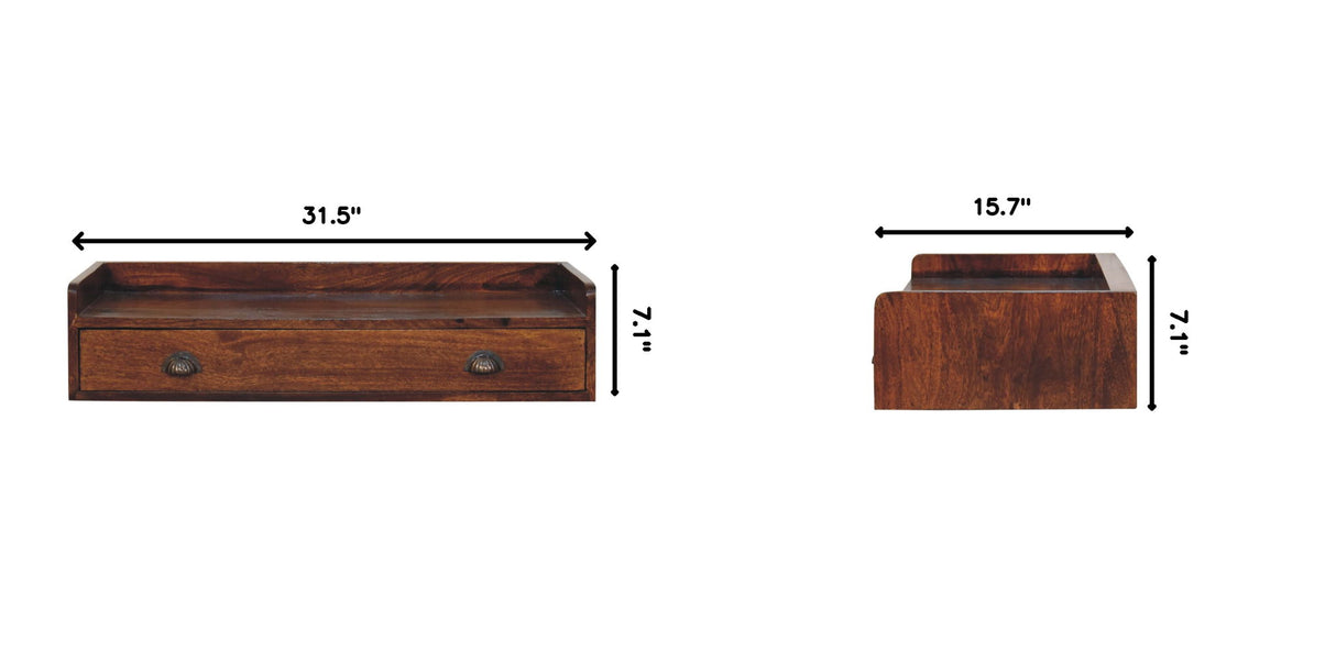 Belmont - Wall Mounted Console Shelf - Chestnut
