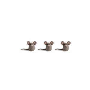 Felt Christmas Tree Decoration - Grey Mice (Set of 3)