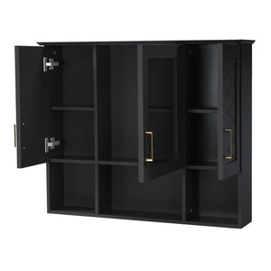 Modern Wall Mounted Medicine Cabinet With Adjustable Shelves, Soft Close Doors, High Define Mirror