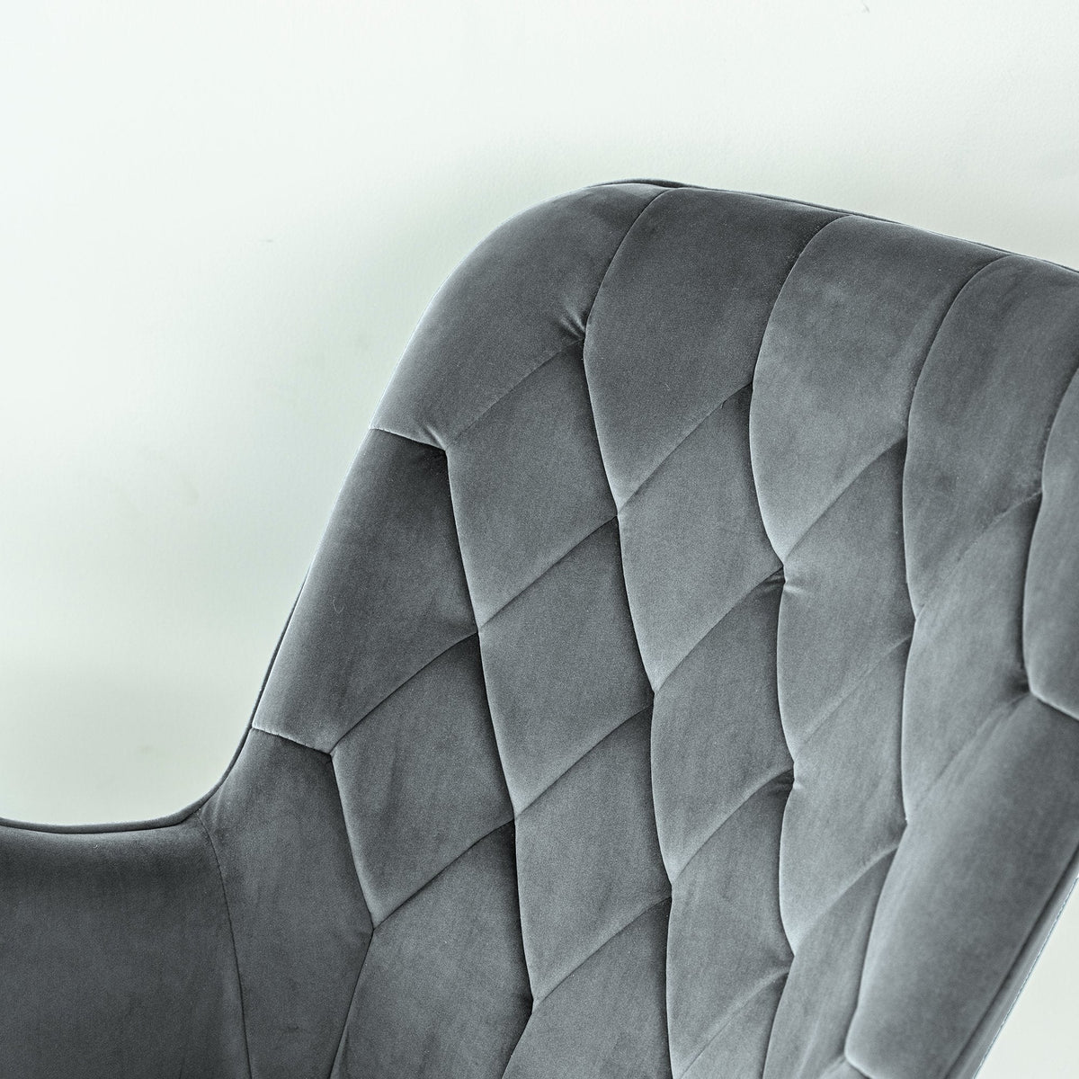 Mid Century Modern Rocking Chair with Velvet Upholstery - Dark Grey