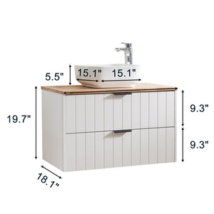 32-Inch Double Drawer Wall-Mounted Bathroom Vanity