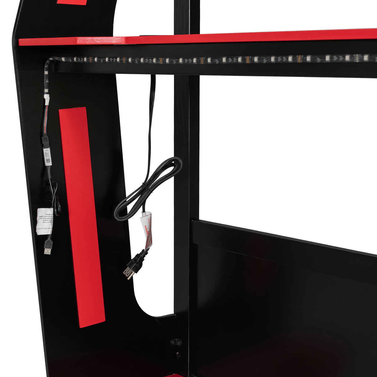 Full-Size Gaming Bunk Bed with Side-Mounted Oversized RGB Desk