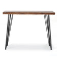 Modern Industrial Breakfast Bar Table, Metal Hairpin Legs & Wood Veneer Top - Natural - Best Buy Furniture