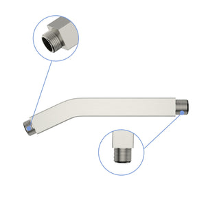 Elegant 6" Shower Arm With Flange, Stainless Steel Construction For Rain Shower Heads